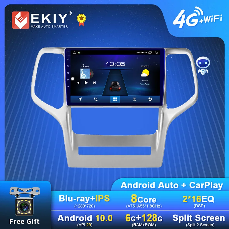 

EKIY Android Car Radio For Jeep Grand Cherokee WK2 2010 - 2013 GPS Navi Multimedia Player Stereo Carplay Blu-ray IPS No 2Din DVD