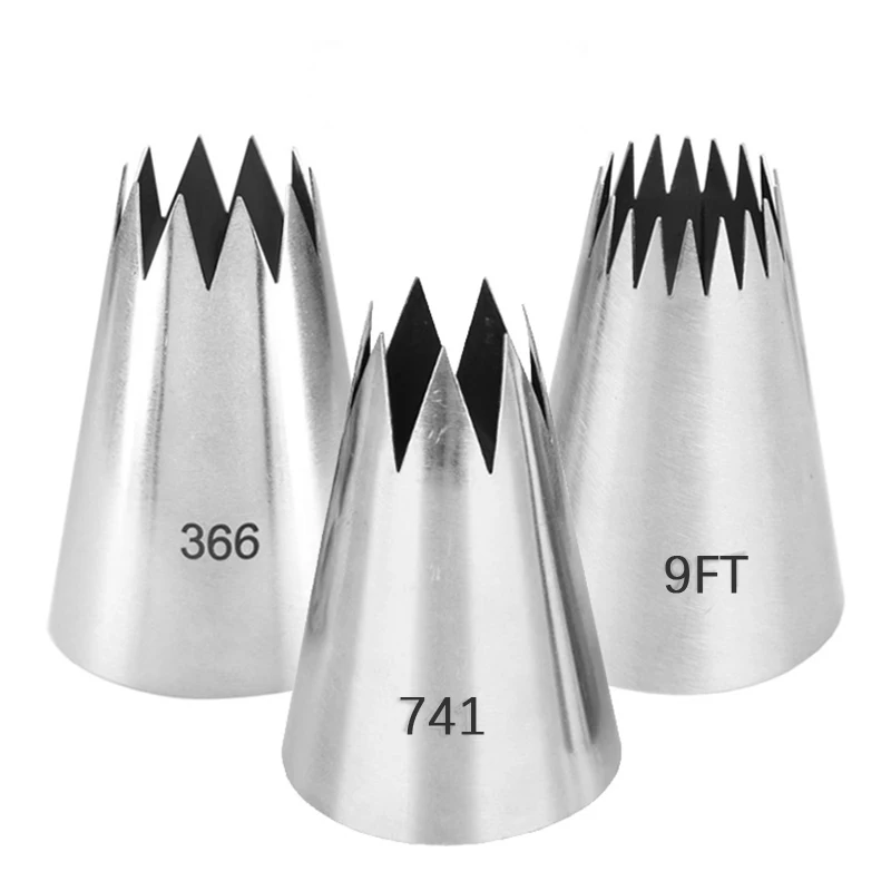 

1pcs Cupcake Cookie Icing Piping Nozzles For Decorating Cakes Pastry Tips Confectionery Equipmet Tools #359#366#741#9FT