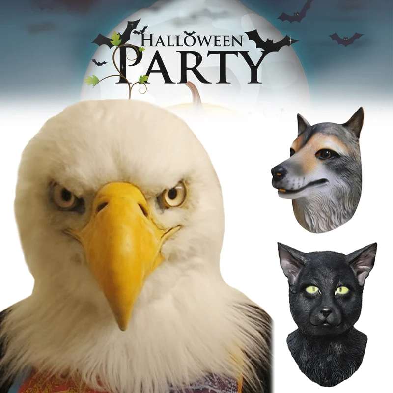 Головной убор с изображением животных орлы Хаски собака Черный кот головной на