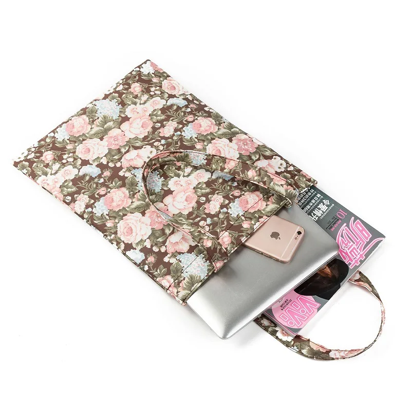 

1pcs Rural Floral Waterproof Tote Bags One Shoulder Folding Shopping Bag Printed Canvas Handbags Wholesale