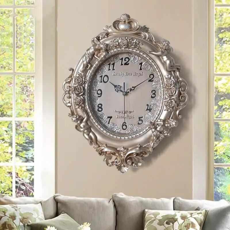 Белый 16 дюймов бесшумные настенные часы Батарея работает не тикают легко читать