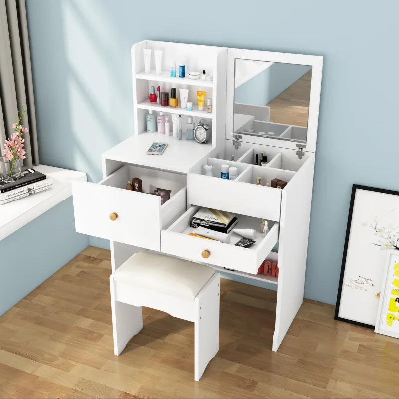 

Mini Makeup Vanity Table with Mirror Dressing Table Modern Minimalist Dresser Storage Cabinet,penteadeira, meubles de chambre