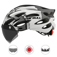 cairbull cycling helmet ultralight breathable with taillight removable visor goggles mountain road bike helmet safety cap 230g