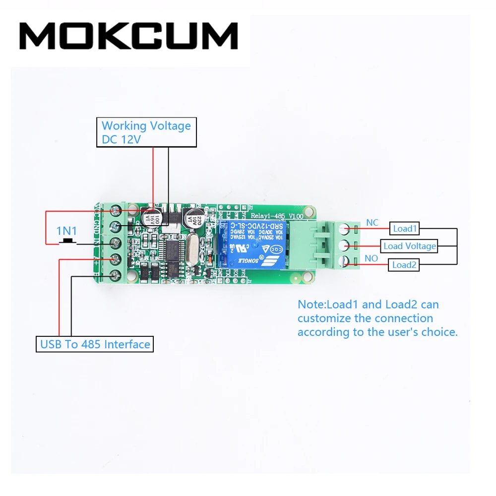 Релейный Модуль RS485 Modbus RTU 12 В 1 бит релейный модуль канальный контроллер