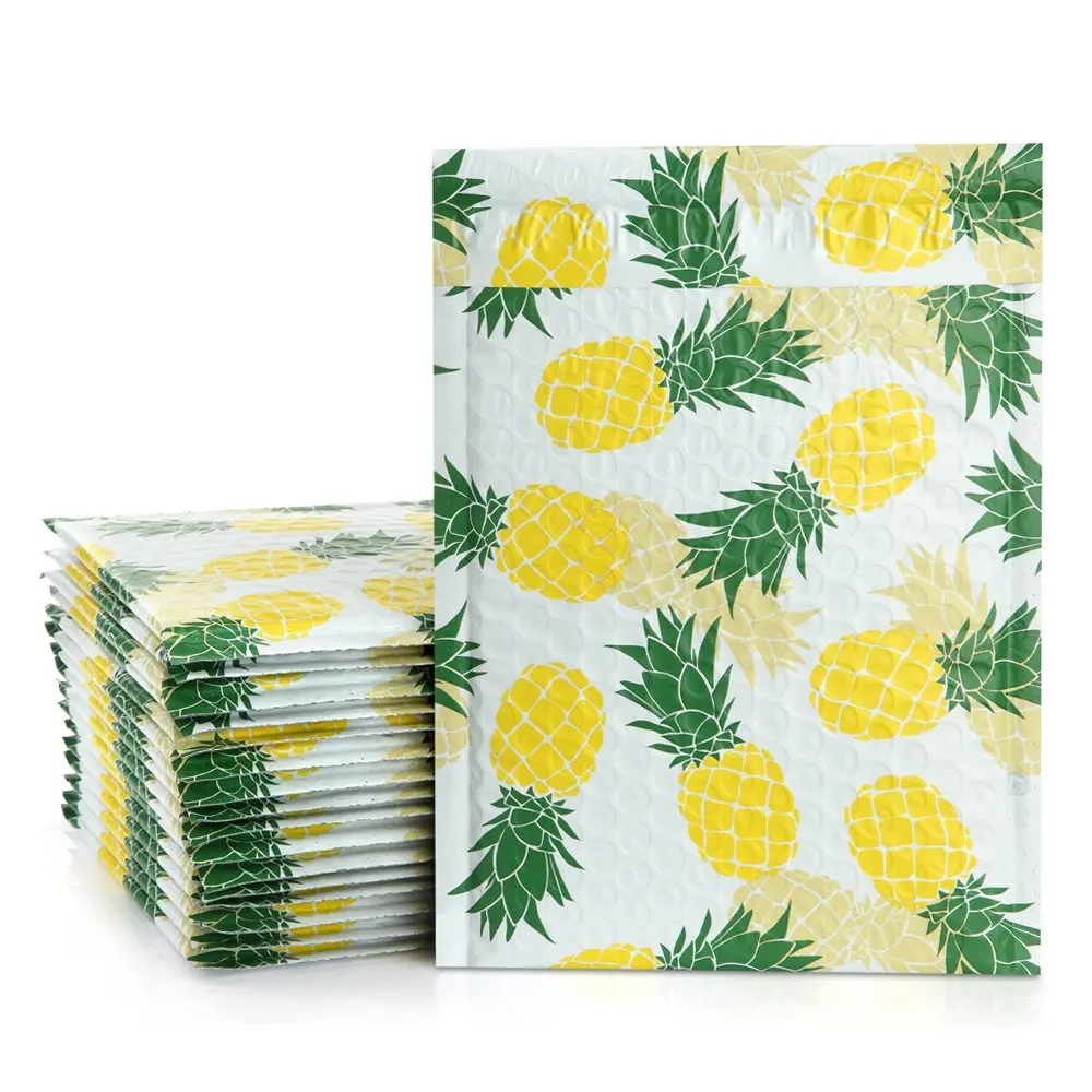 Pineapple 10 шт 120x180 мм печатные пластиковые пузырчатая почтовая упаковка смешанный узор полиэтиленовый пузырчатый конверт оберточная сумка - Цвет: Pineapple