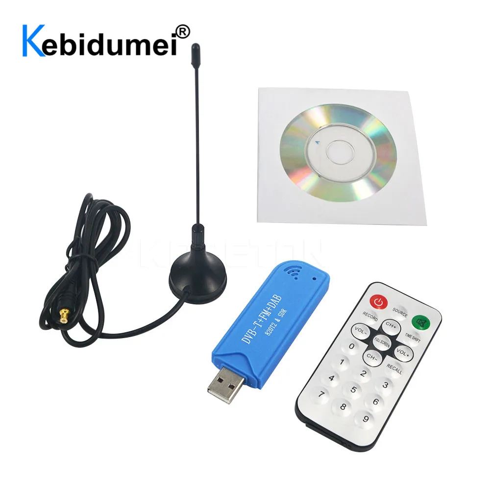 Синяя ТВ флешка USB 2 0 приемник тюнер DAB FM DVB T RTL2832U + R820T2 SDR RTL IR пульт дистанционного
