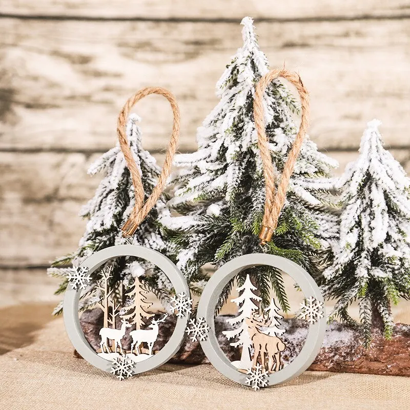 

Christmas Decorations Creative Three-dimensional Elk Doll Pendant Christmas Tree Ornaments Christmas Wooden Decorations Crafts