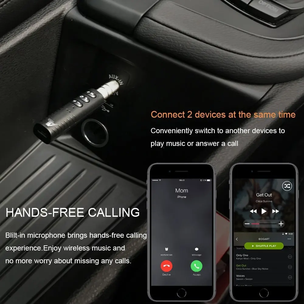Автомобильный AUX Bluetooth аудио приемник адаптер для Ford Focus 2 3 1 Fusion Transit Mondeo 4 S Max Explorer C