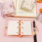 Прозрачная папка из ПВХ мини-размера, Обложка для книг, папка с пружинными листами, папка для заметок с маргаритками