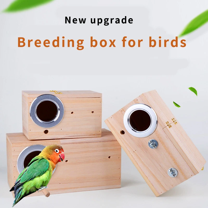 Деревянная птичья клетка натуральный деревянный домик для птиц коробка