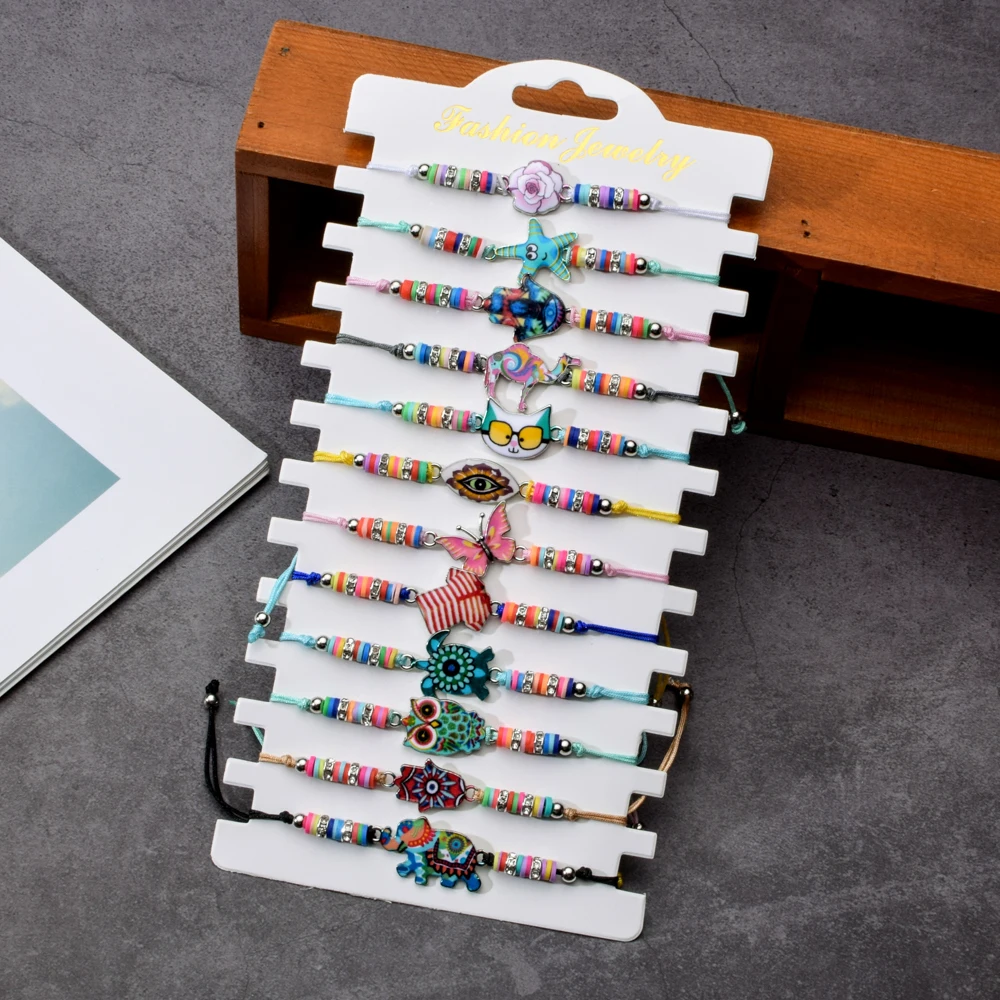 Мода 12 шт./компл. золотой цвет дерево жизни браслеты с подвесками регулируемые