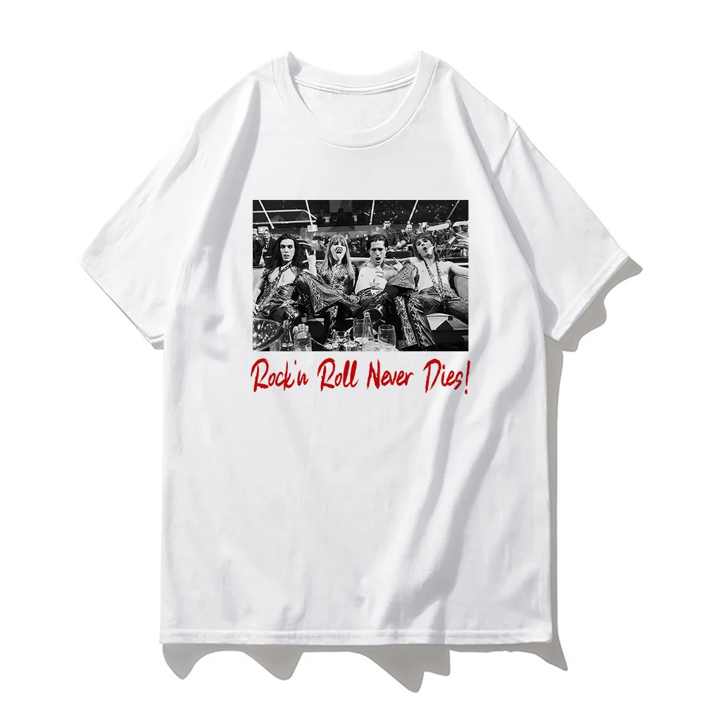 

Футболка Maneskin мужская с круглым вырезом, модная повседневная тенниска в стиле хип-хоп, милая хлопковая майка в стиле Харадзюку, лето 2021