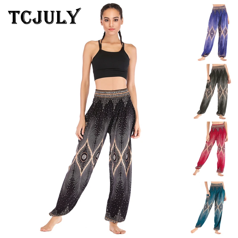 Женские шаровары с принтом глаз TCJULY повседневные свободные высокой талией и