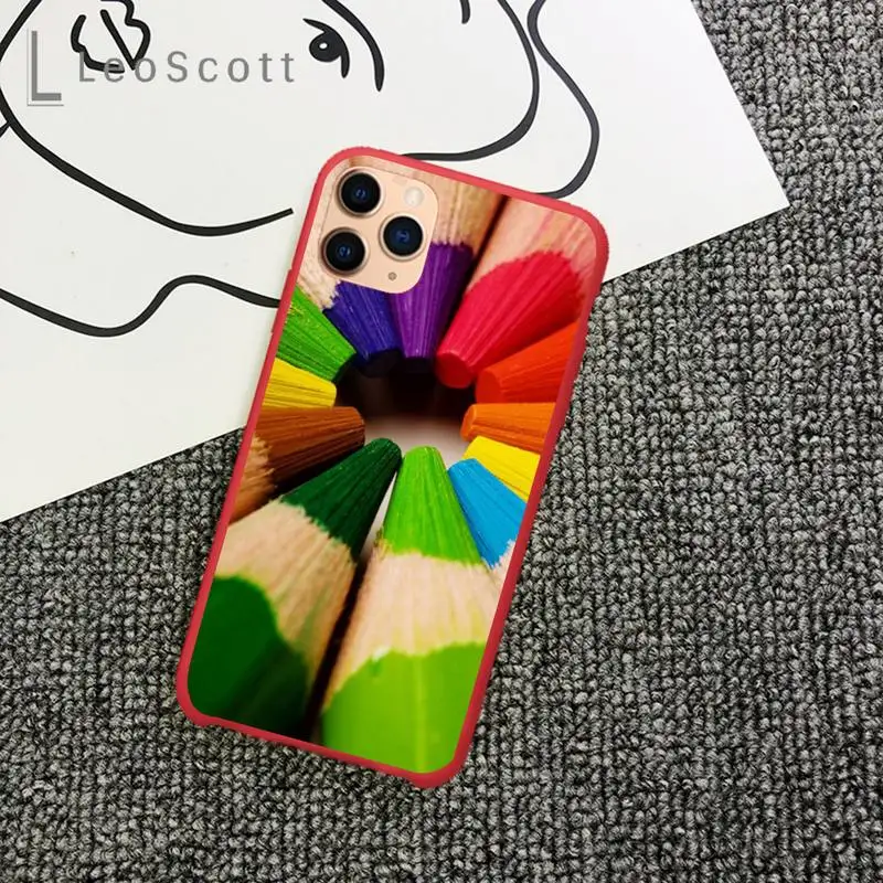 

Colored pencil painting Phone Case Candy Color for iPhone 11 12 mini pro XS MAX 8 7 6 6S Plus X 5S SE 2020 XR cover funda shell