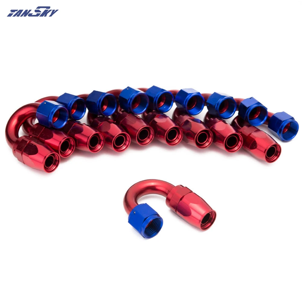 Универсальный прямой Алюминиевый штуцер Tansky для масляного/топливного шланга AN8 90