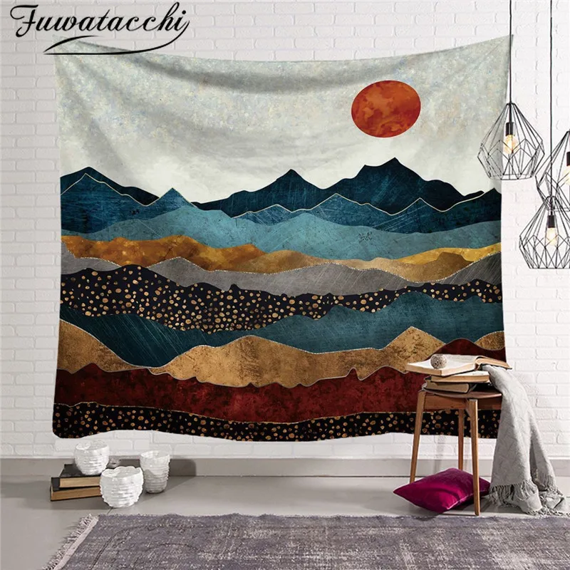 Fuwatacchi настенный гобелен с мандалой новинка для путешествий кемпинга восхода