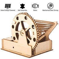 3d wooden marble run ball solar powered diy model assembled craft kit mechanical gear building engineering educational toys