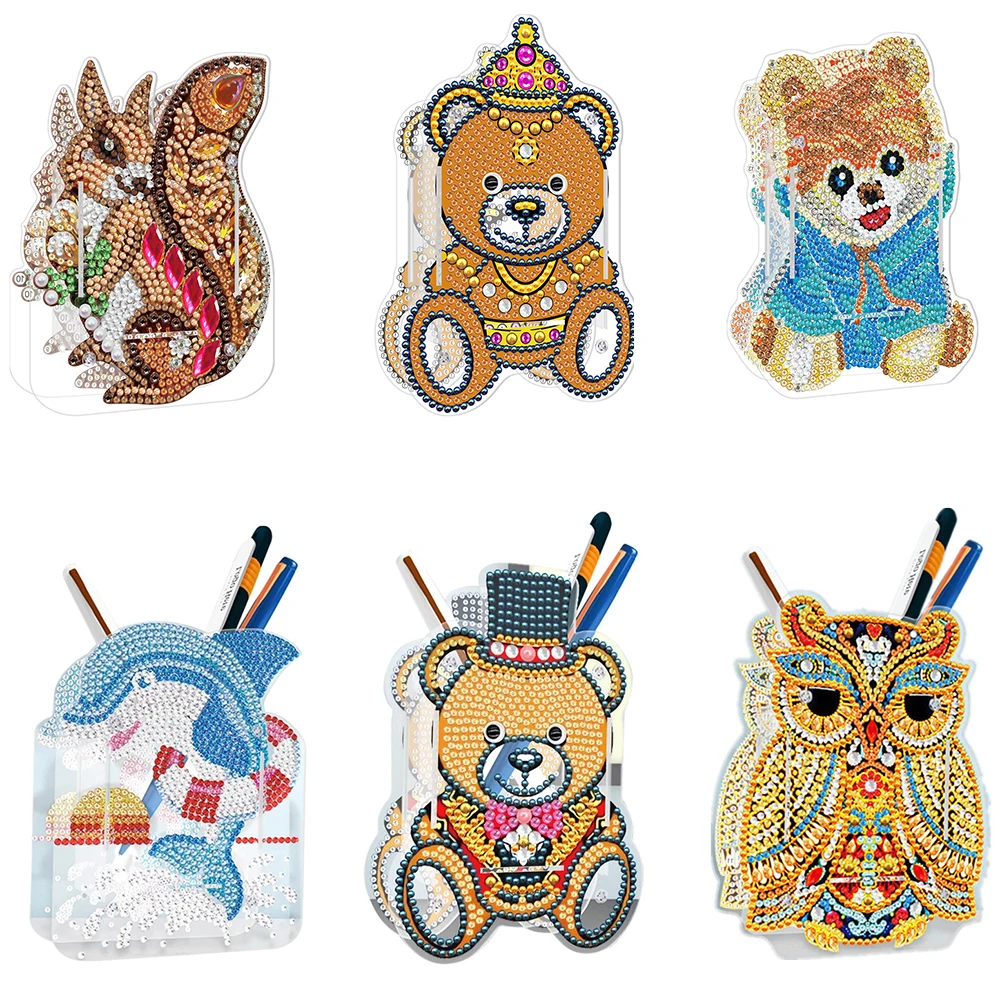 DIY Diamond Painting Pen Holder Ornaments Embroidery Cross Stitch Mosaic Crystal Office Decoration Supplies Crafts Gifts |