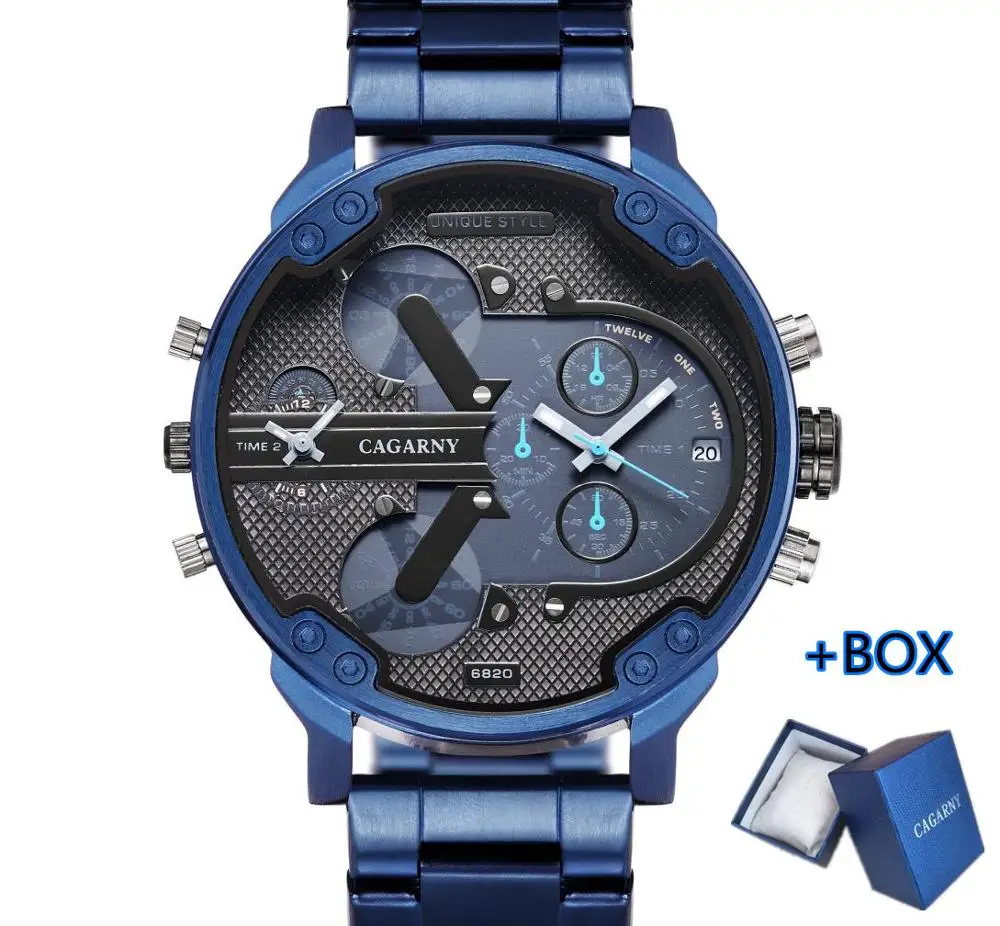 Новый модный тренд 7414 мужские спортивные военные кварцевые часы Cagarny