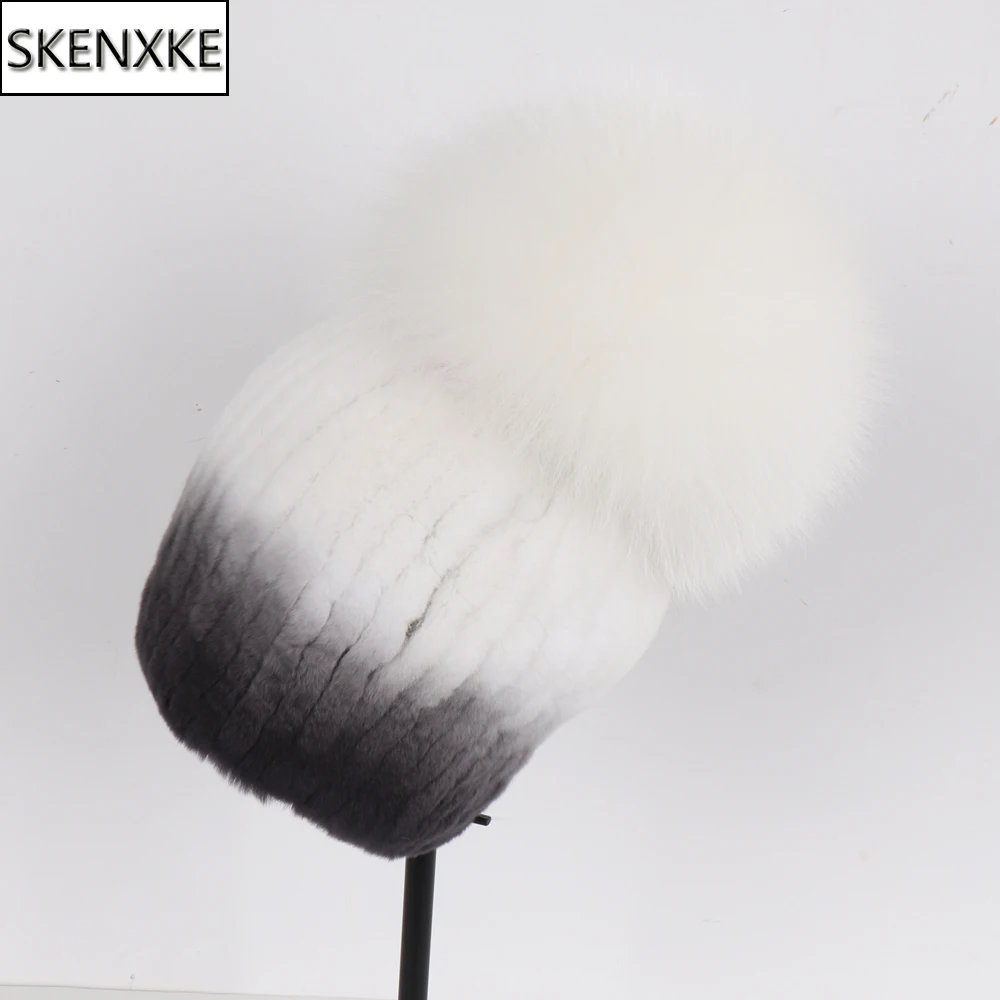 Роскошная женская зимняя шапка с натуральным мехом кролика высокого качества