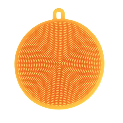 Orange ERMAKOVA силиконовая губка для посуды, силиконовая Чистящая Щетка, кухонная скруббер, Овощная щетка для фруктов, термостойкая подставка для горячего горшка - Цвет: Orange
