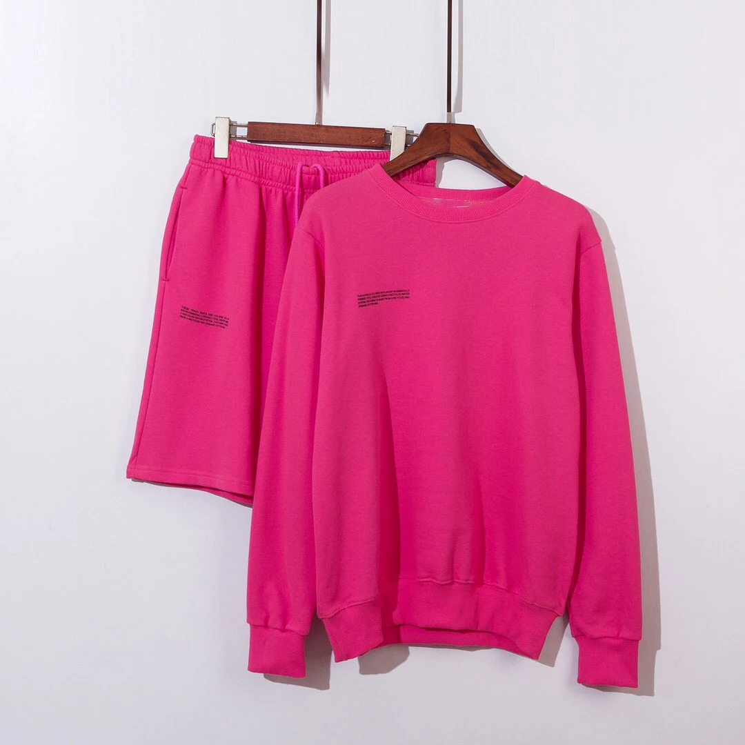 Спортивный костюм для пар мужской/женский Свободный свитшот и длинные шорты