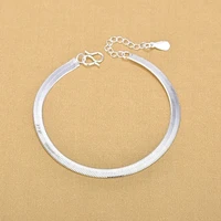 925 sterling silver snake chain bracelet bangle anklets for women girls party jewelry pulseras mujer wedding gift jlfjlkda