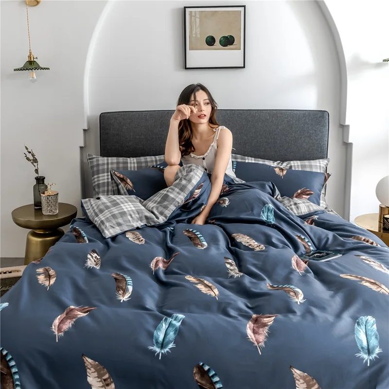 

HOME-2021-Spring and Summer American Pastoral Four-Piece Hipster Quilt Cover Bedding bedding sets