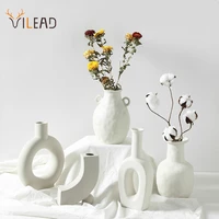 vilead ceramic abstract vase flower nordic home decoration planter for flowers plant pot figurines for interior desktop decor