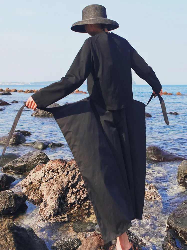 [LANMREM] 2020 Autumn And Winter New Products Fashion Retro Solid Color Button Long-sleeved Shirt Loose Skirt Female PA193 | Женская