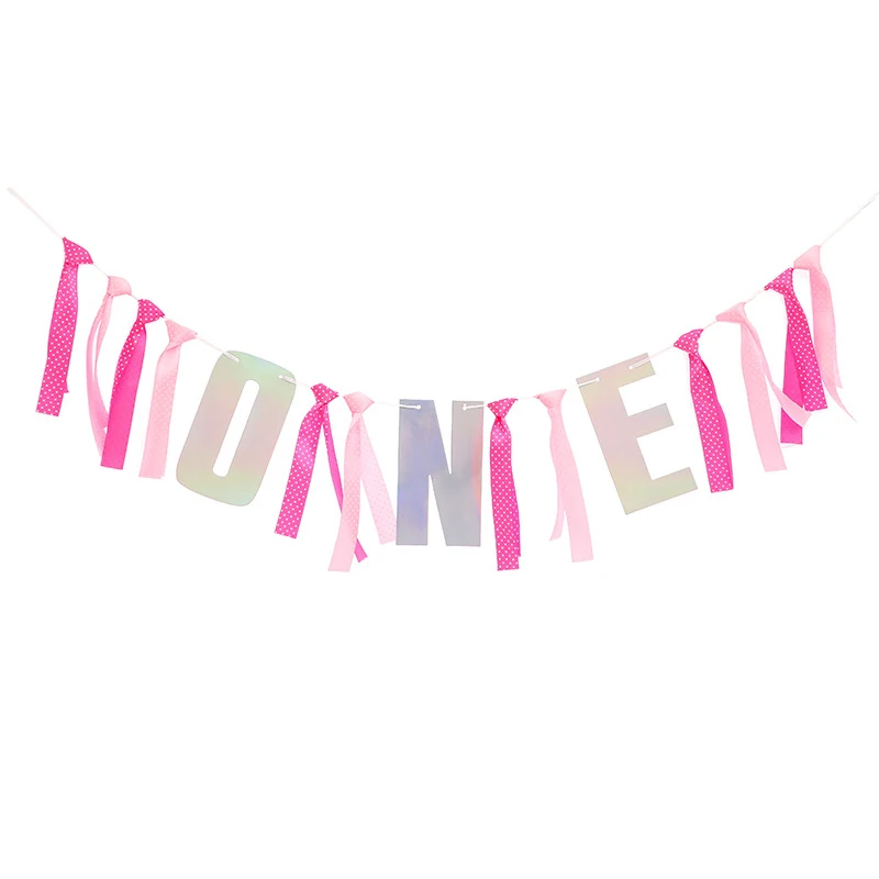 Первый день рождения ребенка лазерная бумага один баннер стул гирлянда