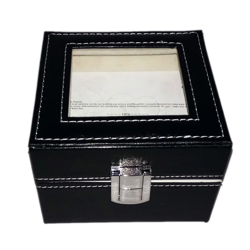 Изысканная кожаная коробка для часов два Чехлы PU кожаные часы пара ящик хранения