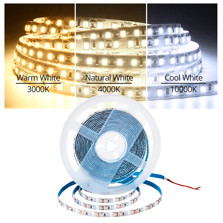 5M 2835 SMD светодиодный полосы света 12V 24V гибкие Диодная лента 120/168/180/204/240 светодиодный на метр 3000K 4000K 1000K Тира светодиод лента