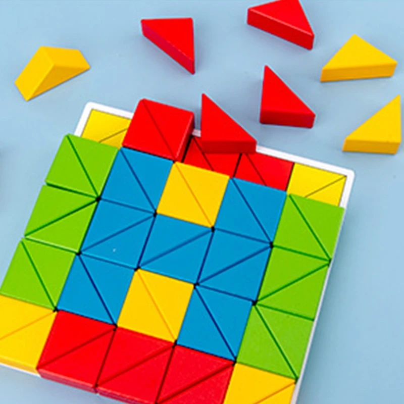 

Wooden 50 Blocks 10 Card Guide Set, Children's Creative and Educational Building