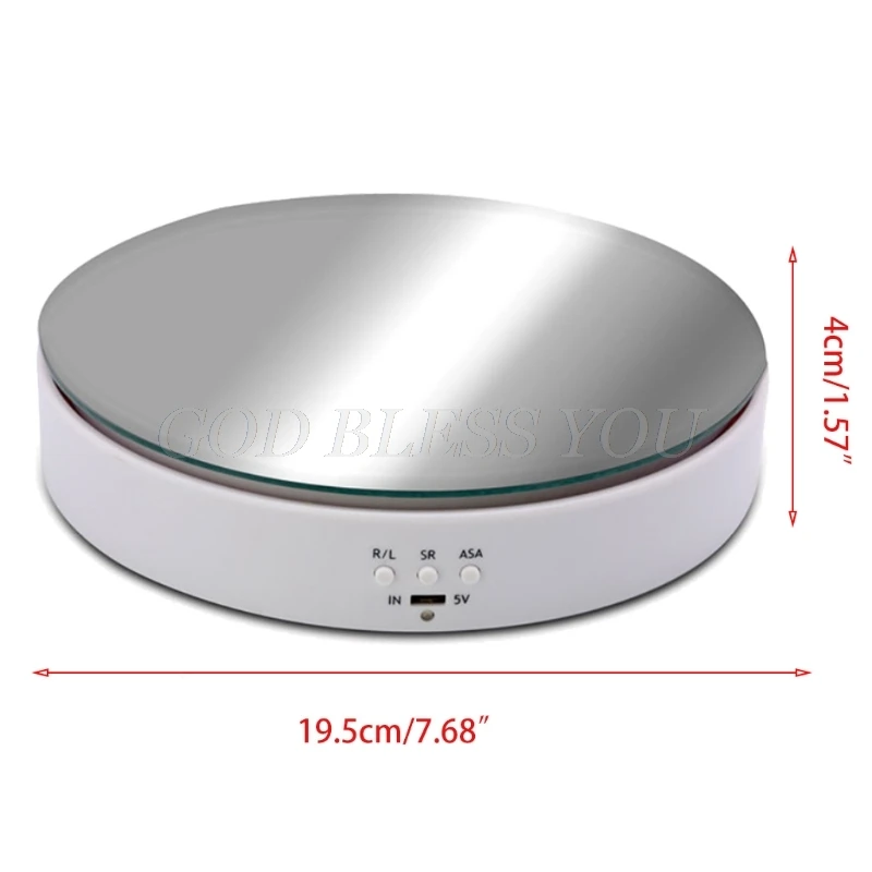 

Electric Rotating Display Stand 360 Degree Mirror Turntable Watch Jewelry Holder for Photography Video Shooting Props