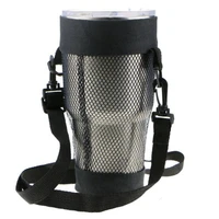 fashion cup mug holder bag water bottle carry mesh net bag portable cup pouch for walking running hiking biking cup carry bag