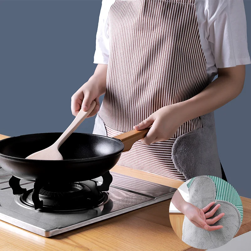 

Household Erasable Hand Waterproof Apron Female Cute Fashion Apron Kitchen Adult Cooking Oil-Proof Coverall Male