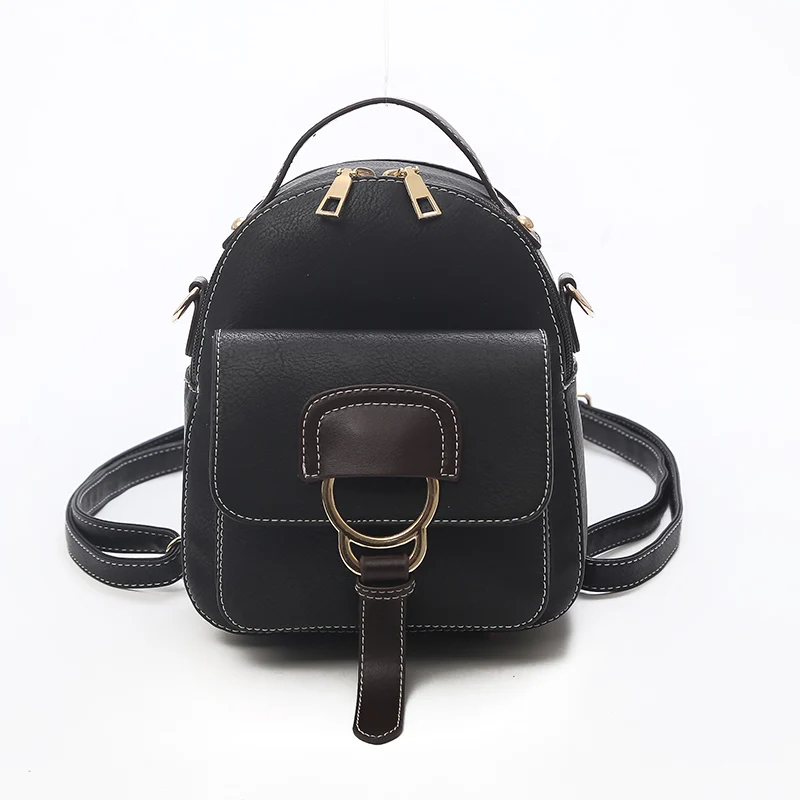 

Women Mini Backpack Vintage Leather Soft Multi-Function Female Small Backpack Bucket Brand Designer Street Backpack Shoulder Bag