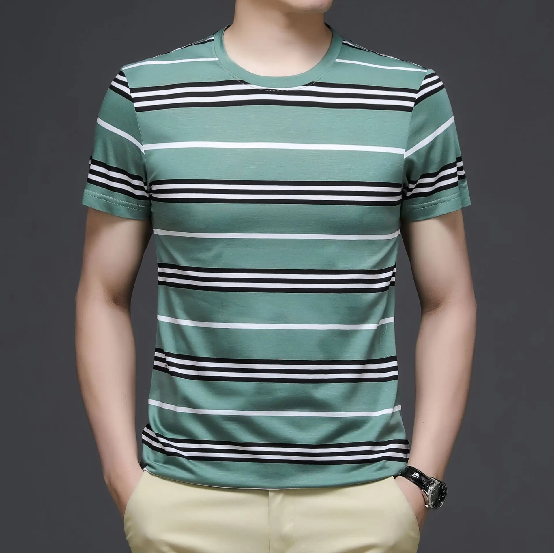 

t-shirt, t-shirt men's, men's t-shirt, 2021 new, men's, striped T-shirt, summer men's, top man,