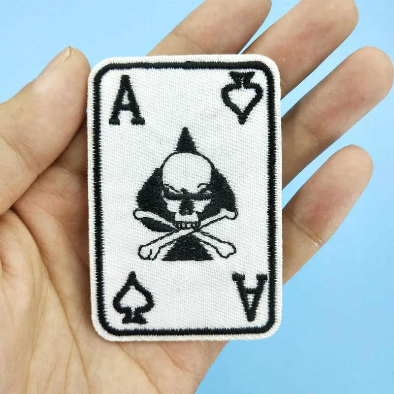 Вышитая наклейка на одежду с черепом и пиками через плечо аксессуары для одежды