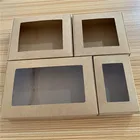 Подарочная коробка из крафт-бумаги, многоразмерная, 24 шт.