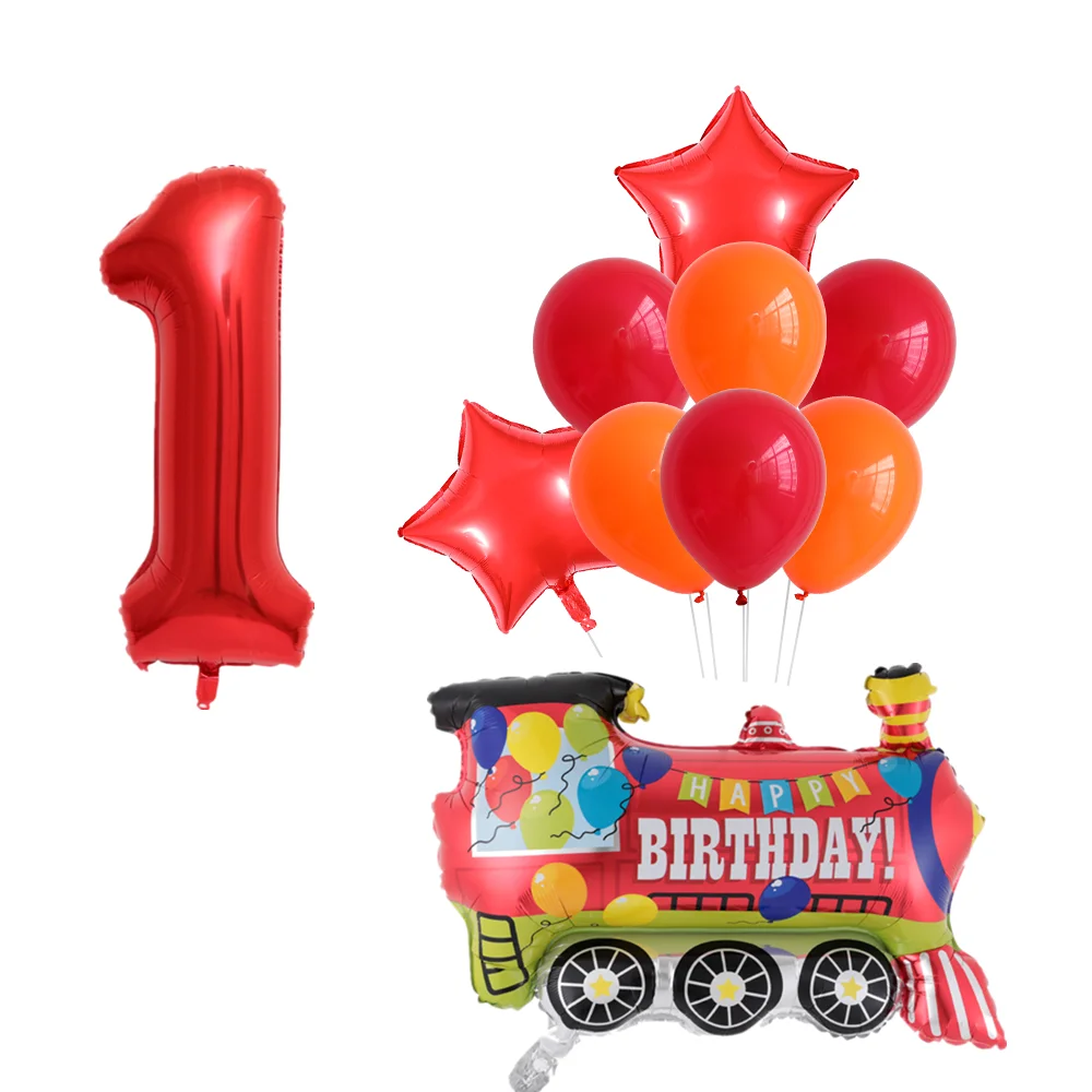 10 шт. автомобильные фольгированные воздушные шары инженерный автомобиль поезд