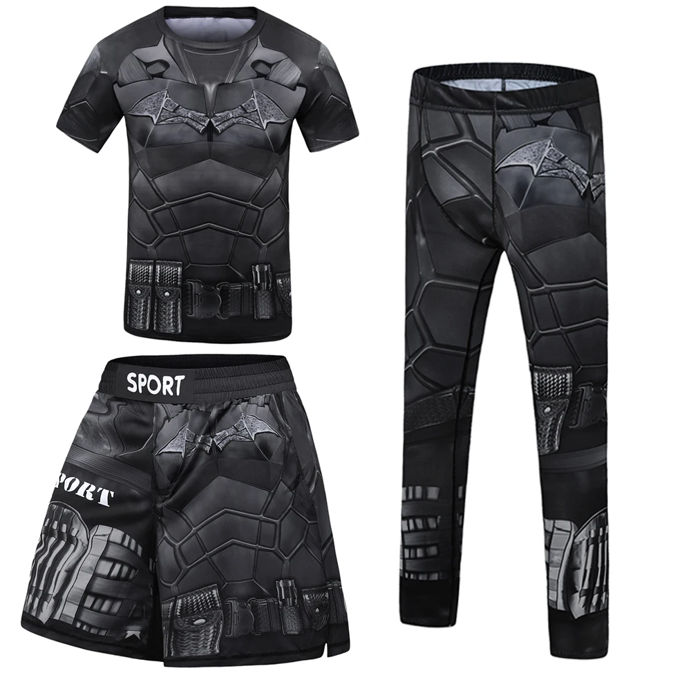 

Kids jiu jitsu Rashguard T-shirt+Pant MMA Boxing Jerseys Sets Boy Clothing MMA Compression Sportsuits Children Muay Thai Shorts