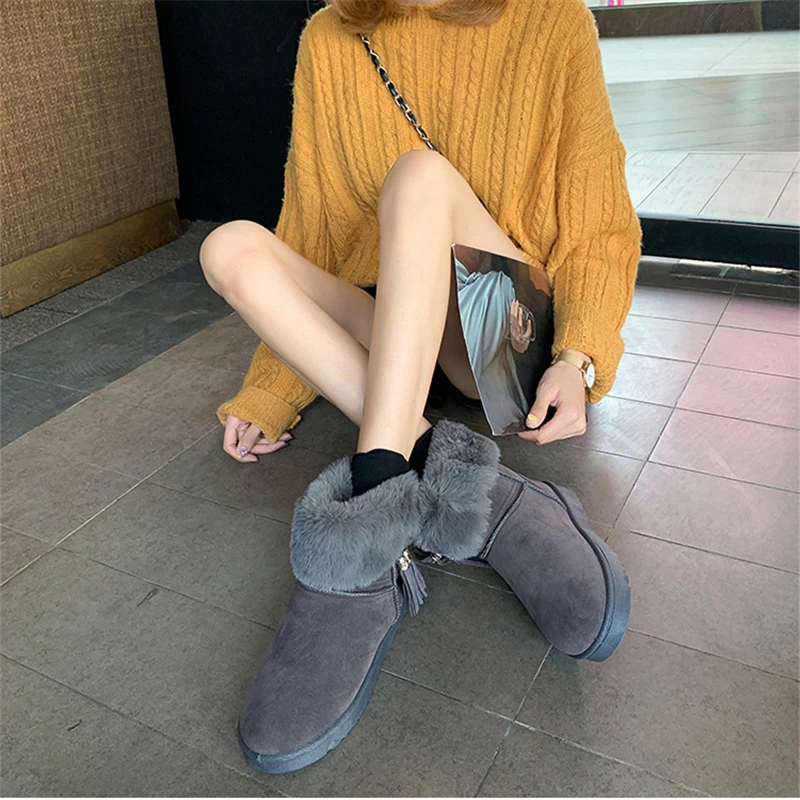 Зимние ботинки женские зимние женская зимняя обувь Теплые ботильоны Bottes Femme |