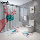 Коврик для ванной комнаты с животным принтом, коврик для ванной и занавеска для душа, набор из микрофибры, чехол для унитаза, ванная комната, противоскользящий ковер, костюм