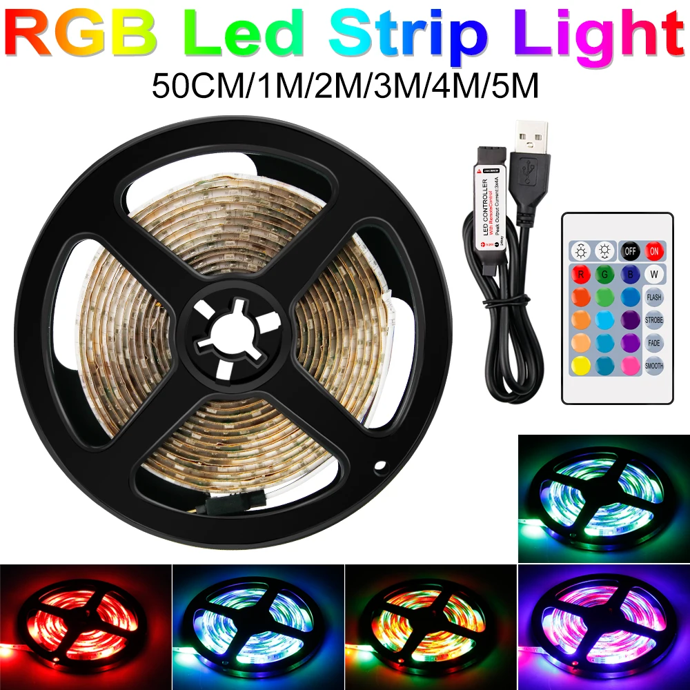 

RGB Led Strip Light 5V USB Led Navidad Neon Ribbon EU US Plug 2835 Chip TV Backlight RGBW Light Strip Christmas Decor Lamp Tape