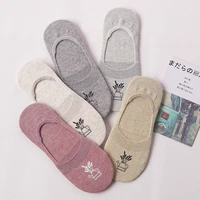 womens boat socks spring and summer shallow mouth water bottle printed cotton kawaii casual non slip invisible creative socks