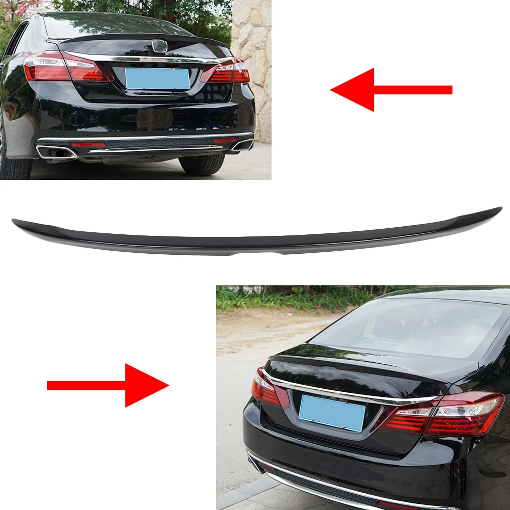 

Автомобильный задний спойлер, спойлеры, автомобильная отделка крыла багажника для Honda Accord 2013, 2014, 2015, 2016, 2017, 4-дверный, 4DR, АБС-пластик, черный