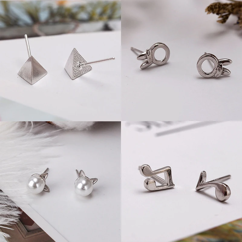 

925 пробы серебро контактный изысканные туфли с вырезами и круглым Треугольники серьги добавят очарования и интересные аксессуары