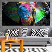 animal canvas painting colorful elephant poster and prints wall art for living room home decor no frame